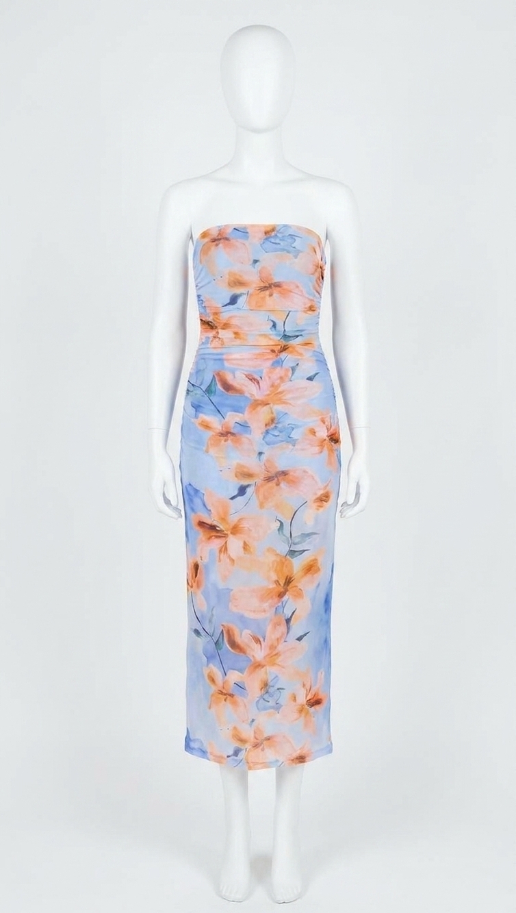 NEW MINKPINK sunspell mesh midi dress in watercolor floral
